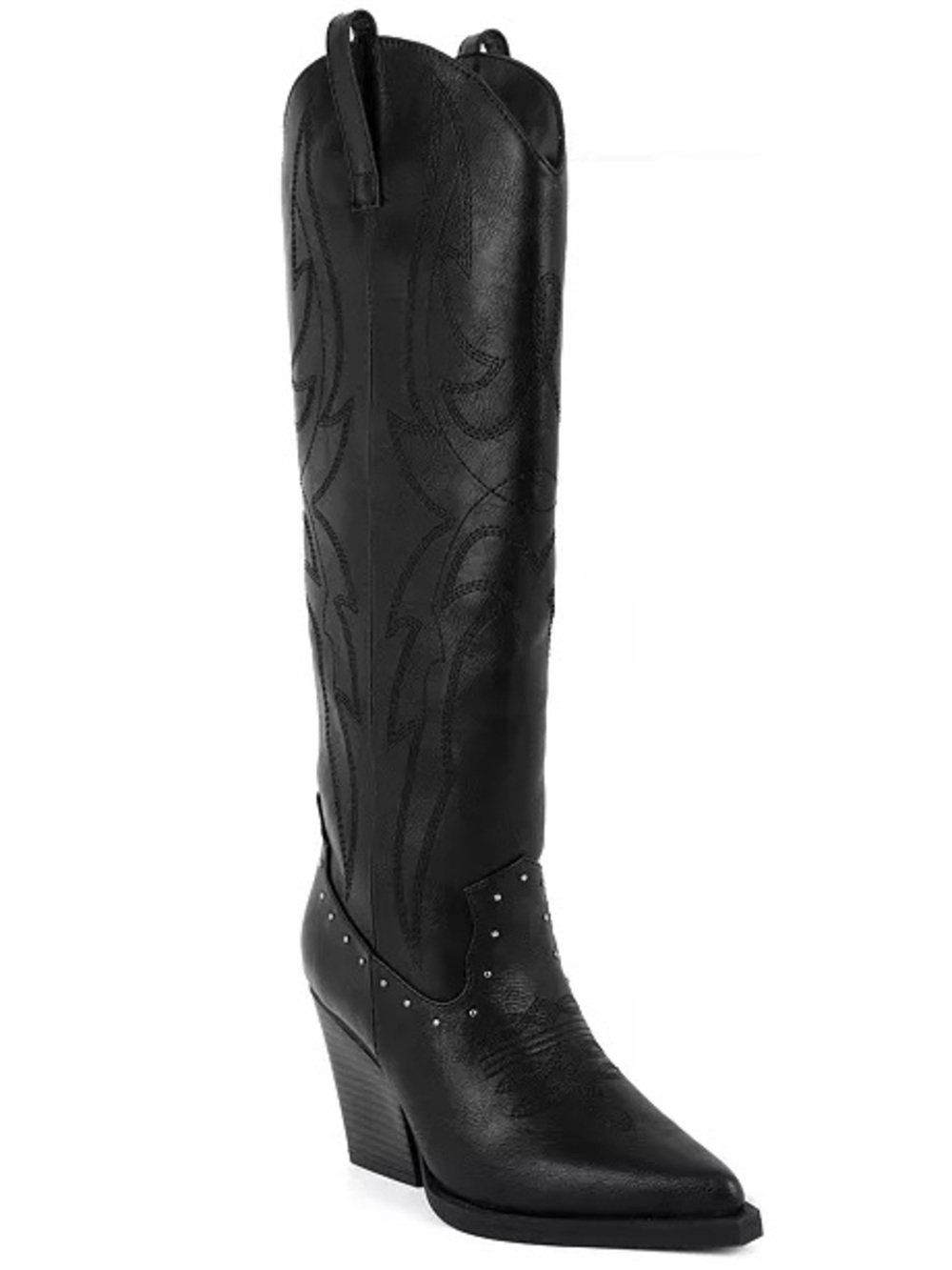 🖤🖤 Sugar Black Smooth Women's Nails Studs Pointed Toe Boots